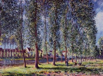 Alfred Sisley : Lane of Poplars at Moret